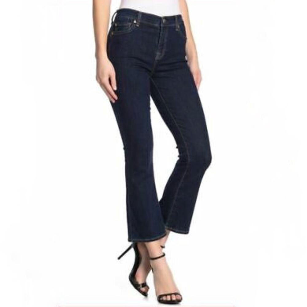 7 For All Mankind b(air) High Waist Slim Kick Dark Wash Cropped Jeans Size 26